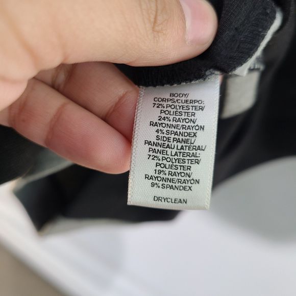 Ann Taylor Loft Petites Gray & Black Color Block Dress Short Sleeves Stretch 2P - Picture 4 of 7